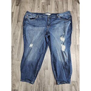 Torrid Jeans Womens 30 Medium Wash Distressed Stretch Ripped Plus Size Skinny
